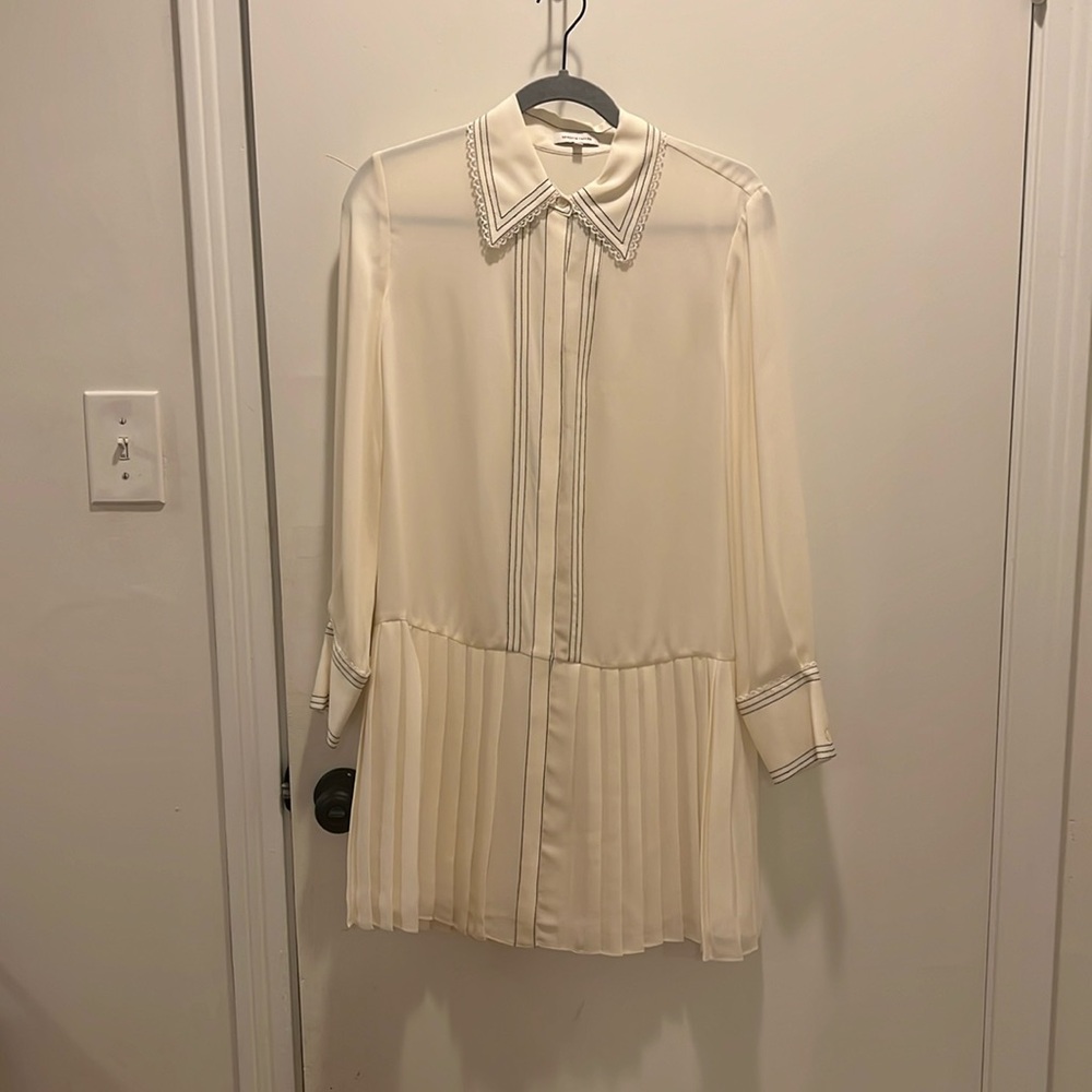 Rebecca Taylor pleated silk mini-dress Small